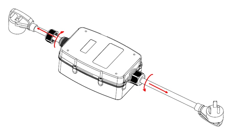 Unscrewing the cable connectors at both ends of the unit