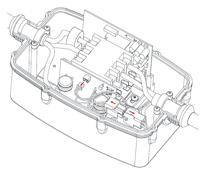 The connections to unclip inside the unit